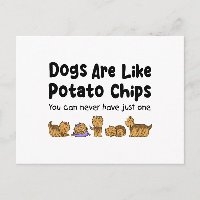 Yorki Dogs Are Like Potato Chips You Can Never Postcard (Front)