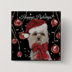 Yorkie 15 Cm Square Badge