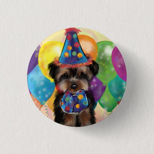 YORKIE          3 CM ROUND BADGE (Front)