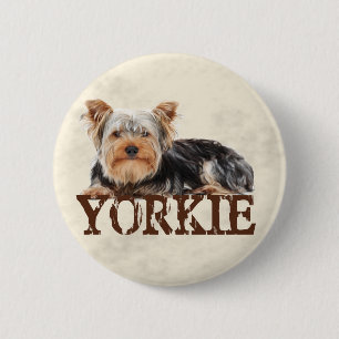 Yorkie 6 Cm Round Badge