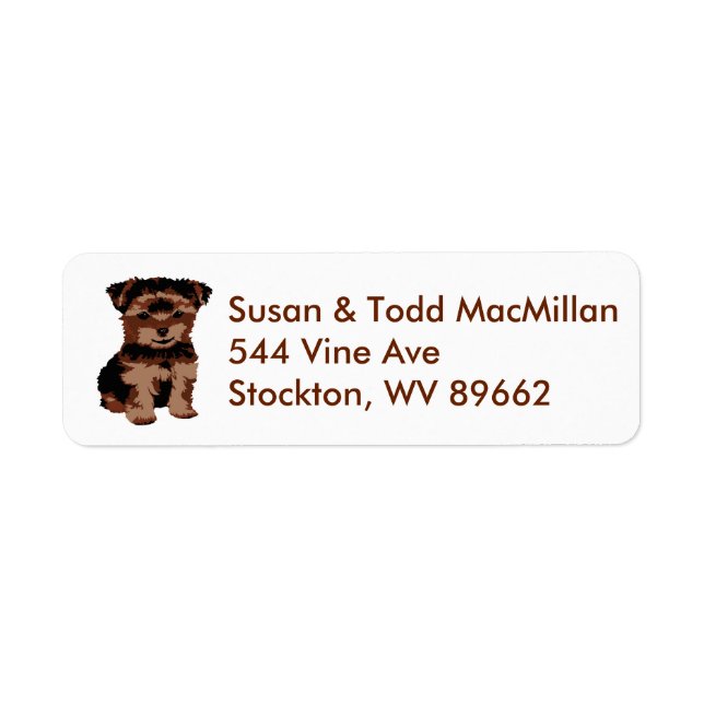 Yorkie address label (Front)