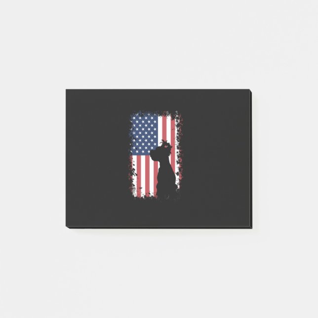 Yorkie American Flag Silhouette Post-it Notes (Front)