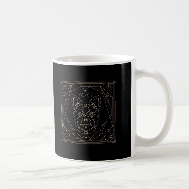 Yorkie Art Deco Zodiac Coffee Mug (Right)