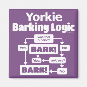 Yorkie Barking Logic Magnet