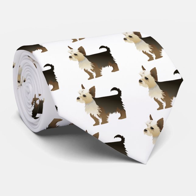 Yorkie Basic Breed Customise with text and colour Tie (Rolled)