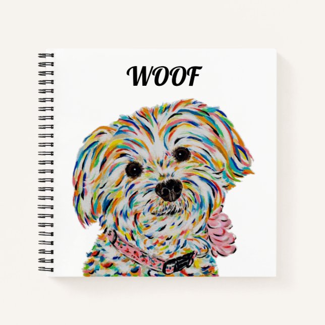 Yorkie Bichon Dog Square Notebook (Front)