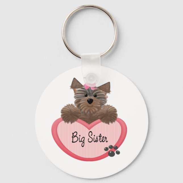 Yorkie Big Sister Key Ring (Front)