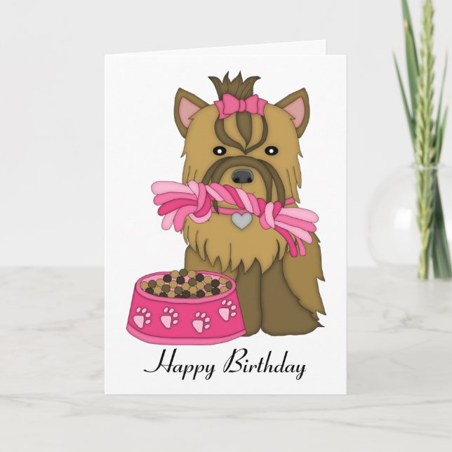 Yorkie Birthday Card (Front)