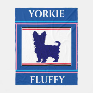 Yorkie blanket. Personalised name. Fleece Blanket