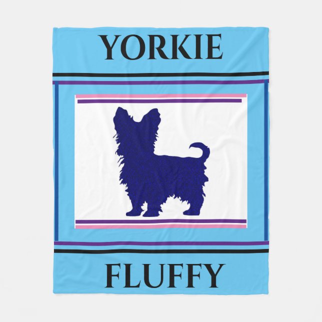 Yorkie blanket. Personalised name. Fleece Blanket (Front)