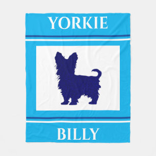Yorkie blanket. Personalised name. Fleece Blanket