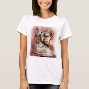Yorkie boots watercolor T-Shirt