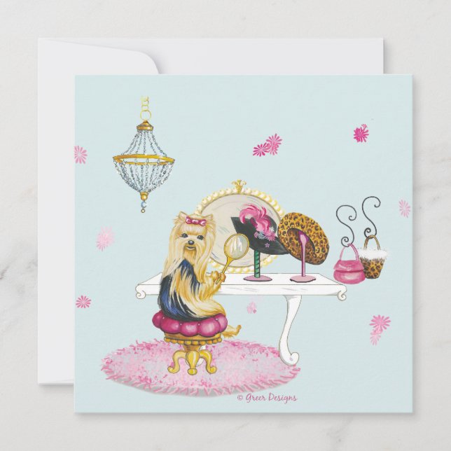 Yorkie Boudoir Invitation Card (Front)