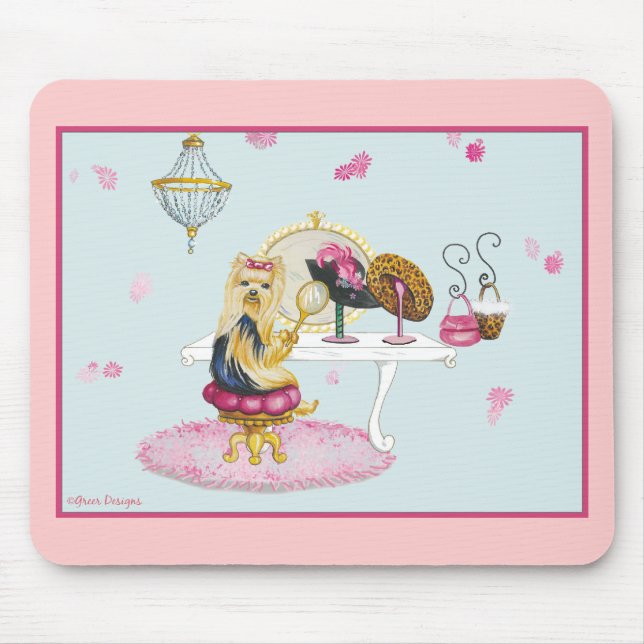 Yorkie Boudoir Mouse Mat (Front)