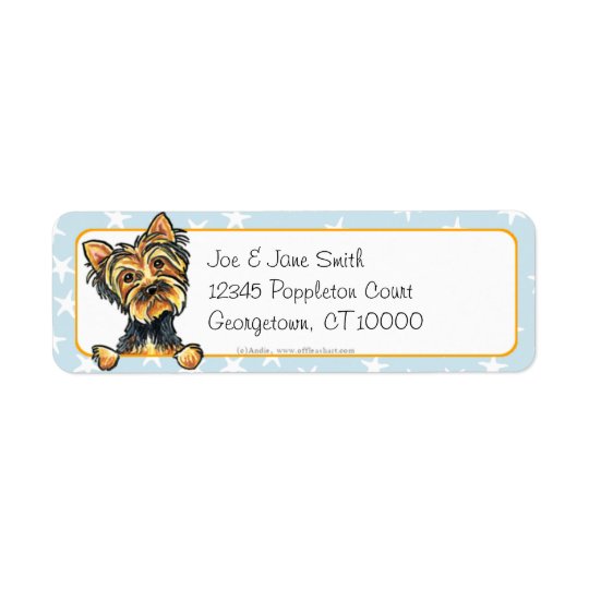 Yorkie by the Beach Starfish Return Address Label