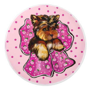 Yorkie ceramic knob