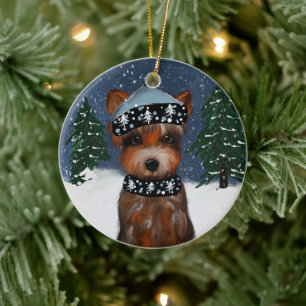 Yorkie      ceramic tree decoration