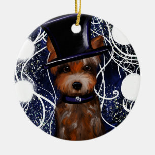 YORKIE           CERAMIC TREE DECORATION