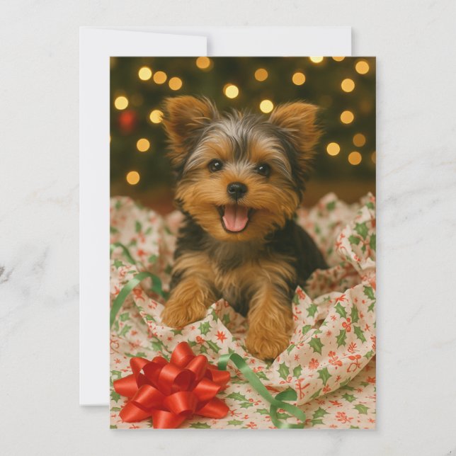 Yorkie Christmas Card (Front)