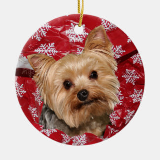 Yorkie Christmas Ceramic Tree Decoration