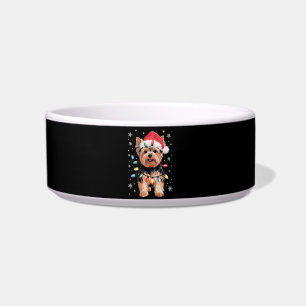 Yorkie Christmas Dog Long Xmas Gift Bowl