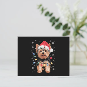 Yorkie Christmas Dog Long Xmas Gift Holiday Postcard