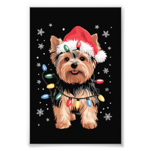 Yorkie Christmas Dog Long Xmas Gift Photo Print