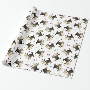 Yorkie Christmas Dog Pattern Wrapping Paper