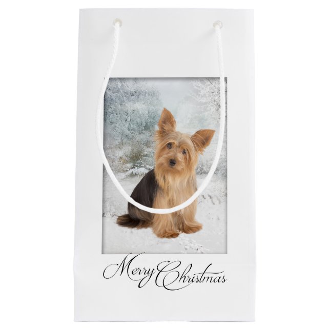 Yorkie Christmas Gift Bag (Front)