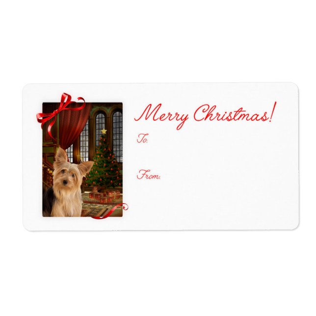 Yorkie Christmas Gift Stickers (Front)