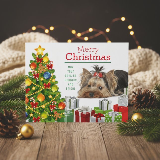 Yorkie Christmas Greeting Holiday Card (Yorkie Christmas Greeting Holiday Card)