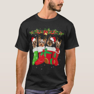 Yorkie Christmas Shirt Stocking Dog Lover Xmas Gif