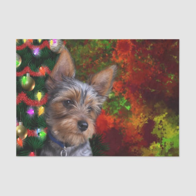 Yorkie Christmas Tissue Paper (Front)