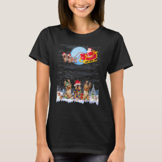 Yorkie Christmas Tree Lights Matching Family Xmas  T-Shirt