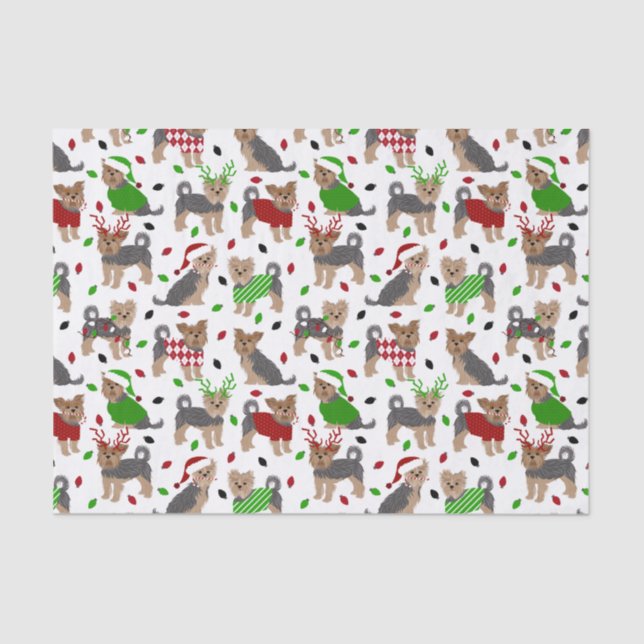 Yorkie Christmas Yorkshire Terrier Dog Tissue Paper (Front)