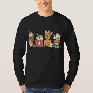 Yorkie Coffee Latte Winter Christmas Dog Mum Holid T-Shirt