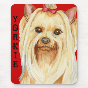 Yorkie Color Block Mouse Pad