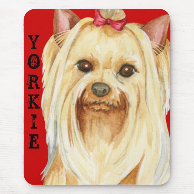 Yorkie Color Block Mouse Pad (Front)