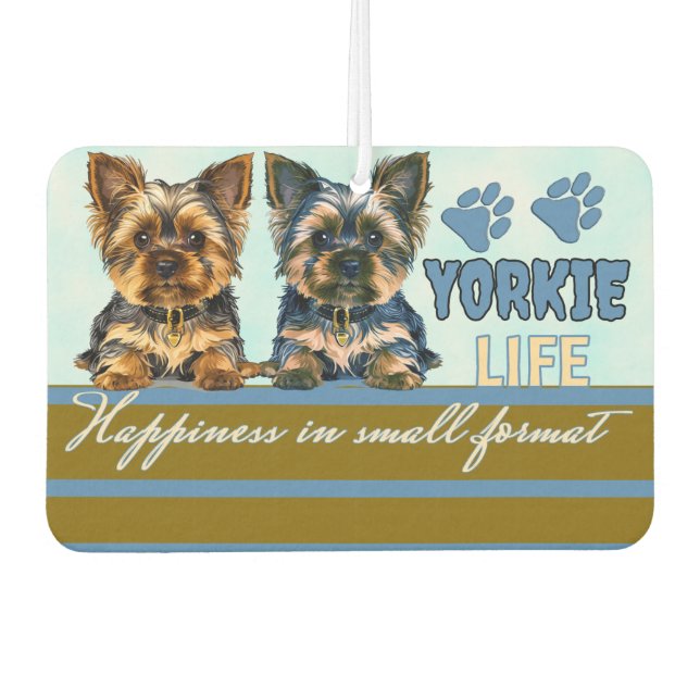 Yorkie cute car air freshener (Front)