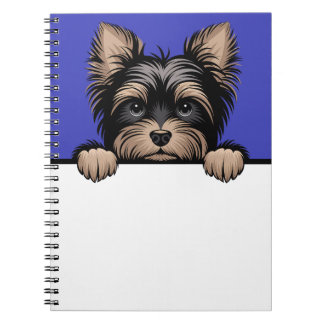 Yorkie Cute Peeking Yorkshire Terrier Dog Lover Notebook
