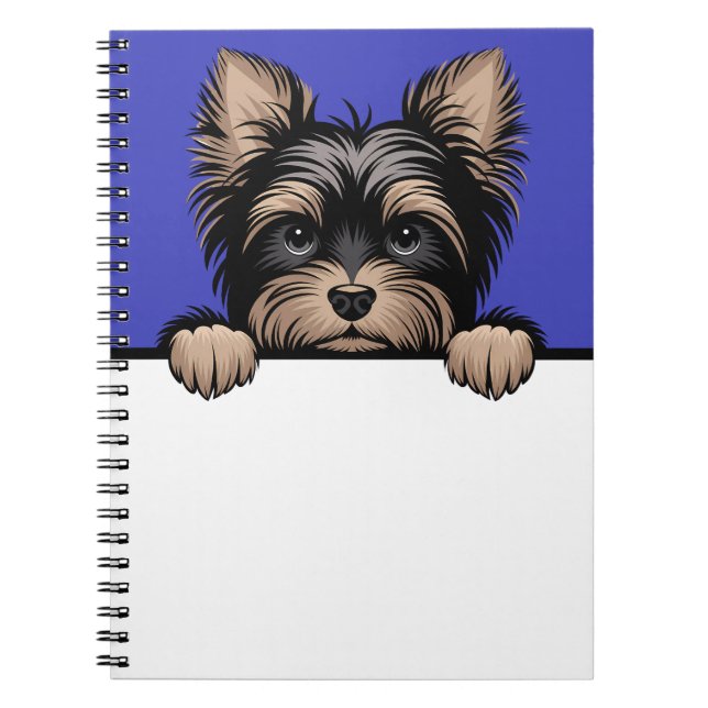 Yorkie Cute Peeking Yorkshire Terrier Dog Lover Notebook (Front)