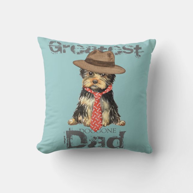 Yorkie Dad Cushion (Front)