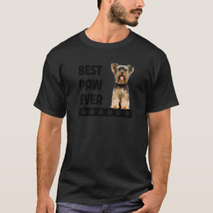Yorkie Dad Fathers Day Yorkshire Terrier Best Paw T-Shirt