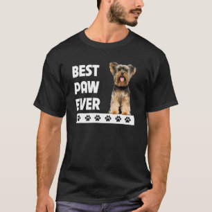 Yorkie Dad Fathers Day Yorkshire Terrier Best Paw T-Shirt
