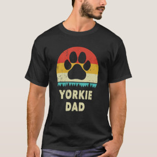 Yorkie Dad For Men Yorkshire Terrier Dog Vinta T-Shirt