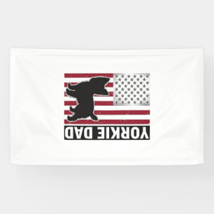 Yorkie Dad Patriotic Vintage Engraving Dog Shirt D Banner