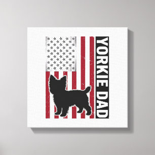 Yorkie Dad Patriotic Vintage Engraving Dog Shirt D Canvas Print