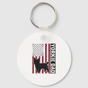 Yorkie Dad Patriotic Vintage Engraving Dog Shirt D Key Ring