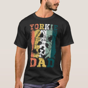 Yorkie Dad Vintage Retro Yorkshire Terrier Dog Dad T-Shirt