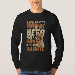 Yorkie Dad     Yorkshire Terrier Dog   Beer T-Shirt